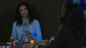 Simkhai Rubie Mock Neck Top With Hardware worn by Chelsea Hamilton(Rhonnirose Mantilla) as seen in Beyond the Gates (S01E38)