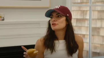 ’47 Burgundy NY Yankees Baseball Cap worn by Paige DeSorbo as seen in Summer House (S09E14)