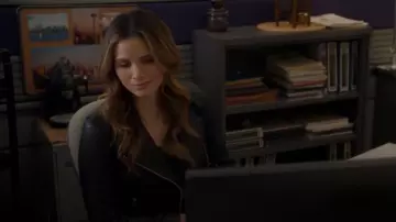 AllSaints Dalby Slim Fit Leather Biker Jacket worn by Jessica Knight (Katrina Law) as seen in NCIS (S22E16)