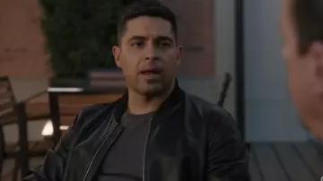 AllSaints Kemble Bonded Leather Bomber Jacket worn by Nick Torres (Wilmer Valderrama) as seen in NCIS (S22E18)