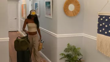 Market Smiley Brown Sunrise Trucker Hat worn by Ciara Miller as seen in Summer House (S09E14)