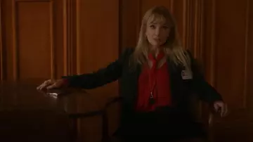 Mango Tie-Neck blouse worn by Carla Marino (Rebecca De Mornay) as seen in NCIS (S22E20)