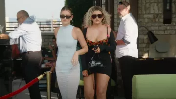 Skims Light Blue Sheer Mock Neck Sleeveless Maxi Dress worn by Lexi Wood as seen in Summer House (S09E14)