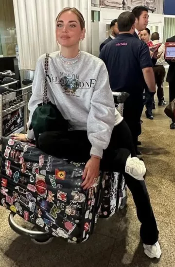 Miu Miu Logo-Embroidered Baseball Cap worn by Chiara Ferragni on her Instagram Post on May 15, 2025