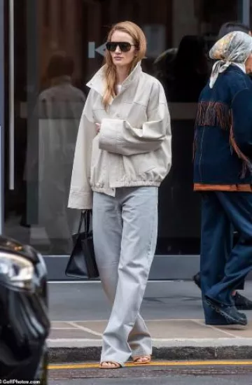 Bottega Veneta Square Toe Sandals worn by Rosie Huntington-Whiteley in Chelsea on May 15, 2025