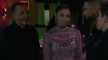 AFRM Shailene Dress in Pink Petal worn by  Chelsea Hamilton(Rhonnirose Mantilla) as seen in Beyond the Gates (S01E39)