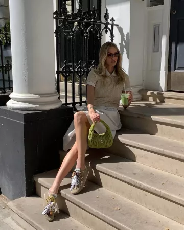 Miu Miu Wander Matelasse Suede Bag worn by Leonie Hanne on her Instagram Post on May 15, 2025