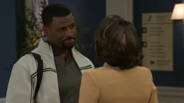 Boss Zip-up sweatshirt with Tape Inserts worn by Ted Richardson (Maurice Johnson) as seen in Beyond the Gates (S01E40)