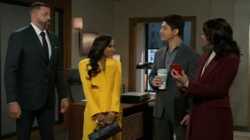 Ellae Lisque Take Charge Yellow Open Back Suit worn by Hayley Lawson (Marquita Goings) as seen in Beyond the Gates (S01E40)