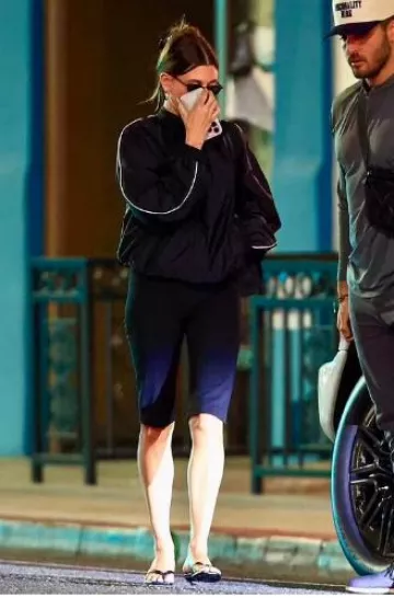 Magda Butrym Cropped Crepe Slim-Leg Pants worn by Hailey Bieber in Beverly Hills on May 17, 2025