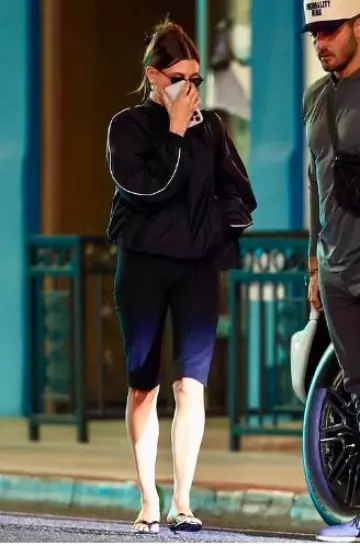Magda Butrym Cropped Crepe Slim-Leg Pants worn by Hailey Bieber in Beverly Hills on May 17, 2025