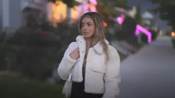 Zara Cropped Sherpa Jacket worn by Jen Affleck as seen in The Secret Lives of Mormon Wives (S02E01)