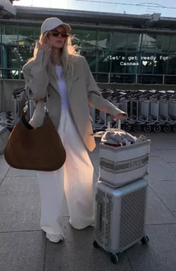 Rimowa Original Cabin worn by Leonie Hanne on her Instagram Story on May 17, 2025