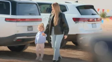 Lovers + Friends Black Long Sleeve Henley Bodysuit worn by Mayci Neeley as seen in The Secret Lives of Mormon Wives (S02E03)