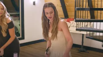 LPA White Smocked Sleeveless Midi Dress worn by Mikayla Matthews as seen in The Secret Lives of Mormon Wives (S02E04)