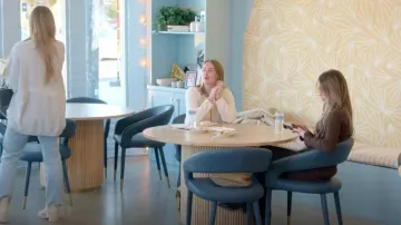 Showpo Brown Ribbed Knit Pants worn by Mikayla Matthews as seen in The Secret Lives of Mormon Wives (S02E05)