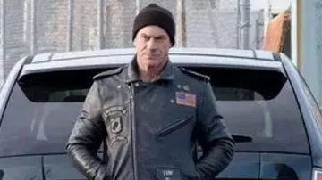 Law and Order Organized Crime Christopher Meloni Biker Jacket worn by Detective Elliot Stabler (Christopher Meloni) in Law & Order: Organized Crime