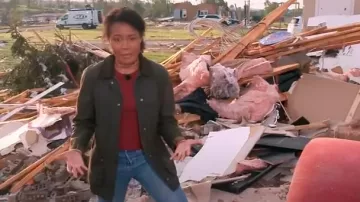 Barbour Classic Beadnell Waxed Cotton Jacket worn by Janai Norman as seen in Good Morning America on May 19, 2025