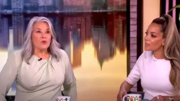 Victoria Beckham Twist Detail Scarf Top worn by Lorraine Bracco as seen in The View on May 16, 2025