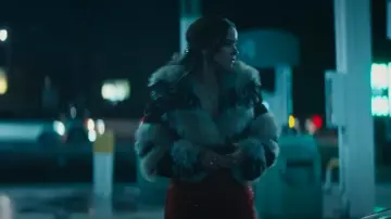 Akira Portia Cropped Faux Fur Jacket worn by Birdie (Melissa Fumero) as seen in Grosse Pointe Garden Society (S01E12)