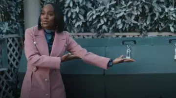 Kenneth Cole Military Wool Blend Overcoat worn by Catherine (Aja Naomi King) as seen in Grosse Pointe Garden Society (S01E13)