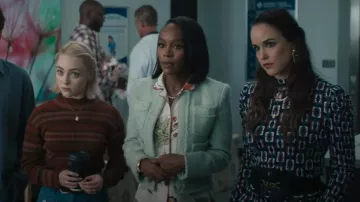 Mango Zipper Detail Tweed Jacket worn by Catherine (Aja Naomi King) as seen in Grosse Pointe Garden Society (S01E13)