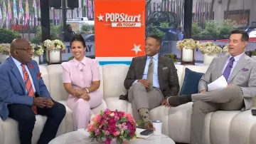 Gabriela Hearst Rhein Wool Flared Pants worn by Laura Jarrett as seen in Today on  May 16, 2025