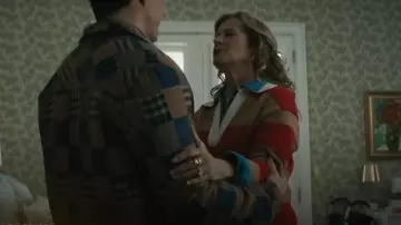 Rails Harris Sweater in Cherry Camel Stripe worn by Patty (Nancy Travis) as seen in Grosse Pointe Garden Society (S01E13)