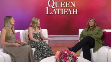 Cara Cara Sea Island Dress in Abstract Dot Green Turtledove worn by Jenna Bush Hager as seen in Today with Jenna & Friends on May 16, 2025