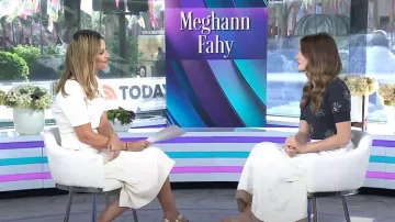 Fendi FF silk skirt in White worn by Meghann Fahy as seen in Today on May 19, 2025