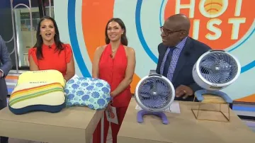 Mango Limona Pleat Front Wide Leg Linen Pants worn by Melissa Garcia as seen in Today on May 19, 2025