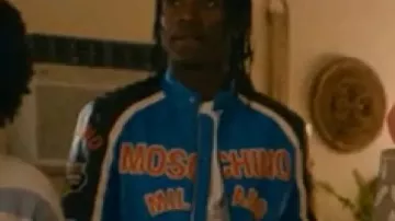 Forever 2025 Darius Blue Leather Jacket worn by Darius (Niles Fitch) in FOREVER (S01)