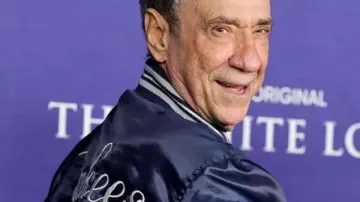 The White Lotus S02 Murray Abraham Blue Varsity Jacket of Bert Di Grasso (F. Murray Abraham) in The White Lotus (S02)
