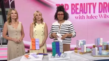 Cárdigan de punto de H&M usado por Julee Wilson como se ve en Today with Jenna & Friends el 19 de mayo de 2025