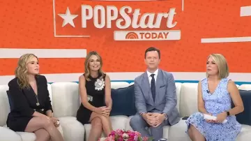 Eliza J Sleeveless Lace Fit & Flare Dress worn by Dylan Dreyer as seen in Today on May 20, 2025