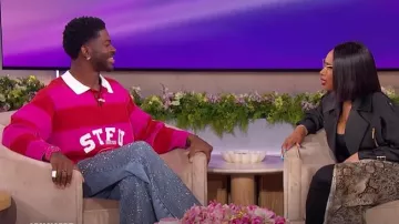 Stfu Rugby Polo by Sstuff worn by Lil Nas X as seen in The Jennifer Hudson Show on May 14, 2025
