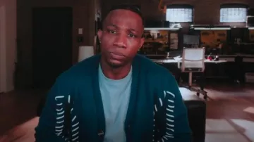 Native Youth Lance Stitched Cardigan worn by Zeke Wallace (Arlen Escarpeta) as seen in Found (S02E22)