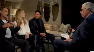 Celine Tomboy Shirt in Silk crepe and Acetate worn by Nicole Kidman as seen in Good Morning America on May 20, 2025