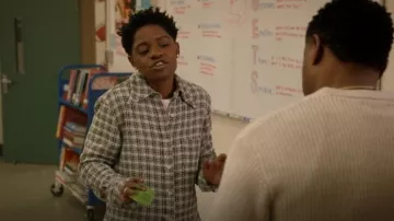 Thom Browne Checked Crocheted Cotton Shirt worn by Tamia 'Coop' Cooper (Bre-Z) as seen in All American (S07E13)