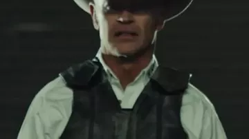 The Last Rodeo Joe Wainright Black Leather Vest worn by Joe Wainright (Neal McDonough) in The Last Rodeo