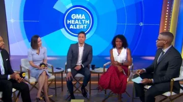 Scanlan Theodore Belted Long-Sleeve Midi-Dress worn by Eva Pilgrim as seen in Good Morning America on May 21, 2025
