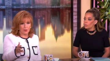 Cinq a Sept Auden Contrast Detail Tweed Jacket worn by Joy Behar as seen in The View on May 21, 2025