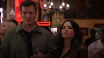 Allsaints Balfern Leather Biker Jacket worn by Bailey Nune (Jenna Dewan) as seen in The Rookie (S07E10)