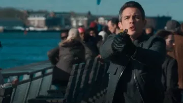 Alex Mill Dean Bomber Jacket In Wool In Charcoal worn by Stuart Scola (John Boyd) as seen in FBI (S07E19)