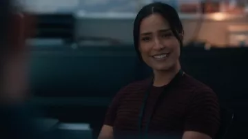 Frame Smocked Silk Blend Sweater worn by Dani Rhodes (Emily Alabi) as seen in FBI (S07E19)