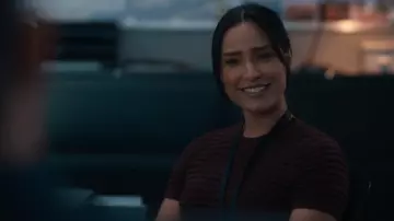 Frame Smocked Silk Blend Sweater worn by Dani Rhodes (Emily Alabi) as seen in FBI (S07E19)