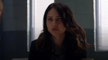 Zadig & Voltaire Women's Black Viva Bis Star Blazer worn by Alyssa Diaz (Angela Lopez) as seen in The Rookie (S07E10)