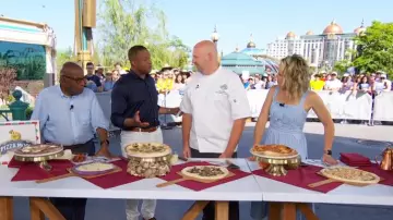 Eliza J Square Neck Basketweave Bodice Midi Dress worn by Dylan Dreyer as seen in Today on May 21, 2025