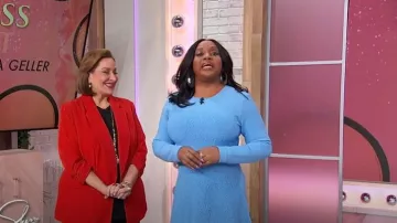 Lela Rose Oxford Blue Textured Knit Dress worn by Sherri Shepherd as seen in Sherri on May 19, 2025