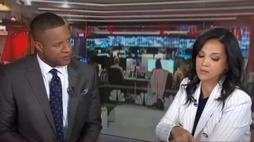 Veronica Beard Miller Stripe Wool Blend Dickey Jacket worn by Laura Jarrett as seen in Today on May 22, 2025